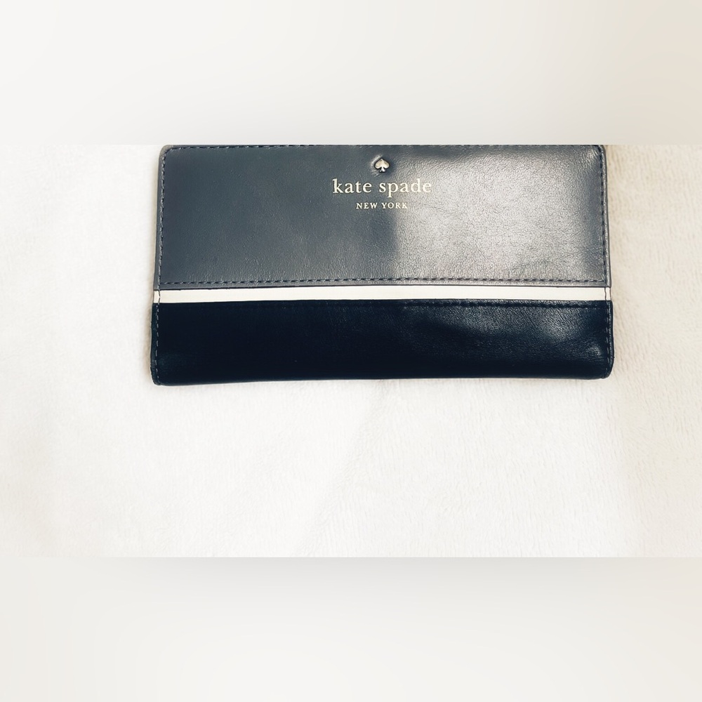 Kate Spade Grey Black & White Slim Bi-fold Wallet